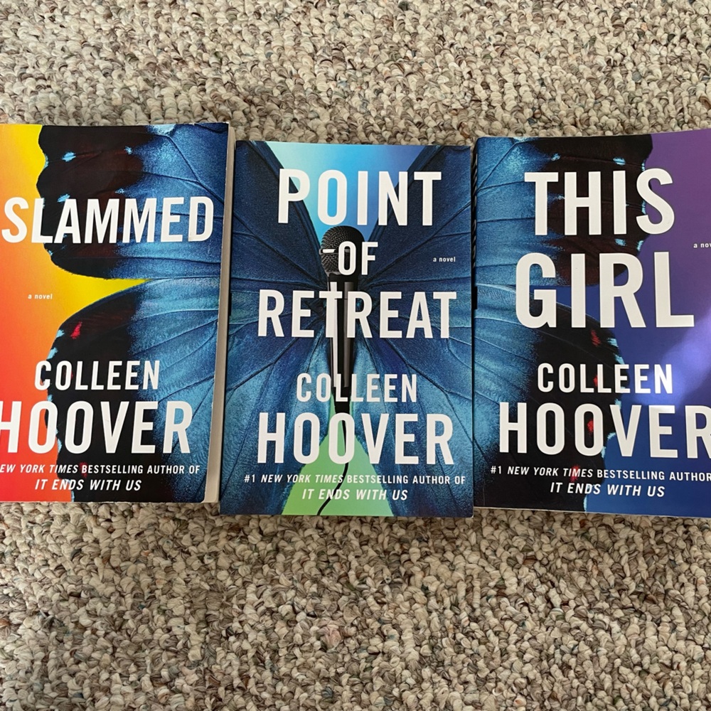 Colleen Hoover Slammed Series.  Slammed, Point of Retreat and This Girl.